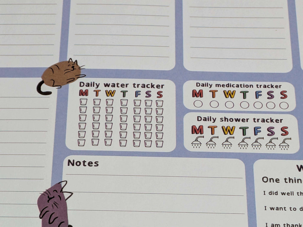 A4 Weekly planner desk pad - cats theme