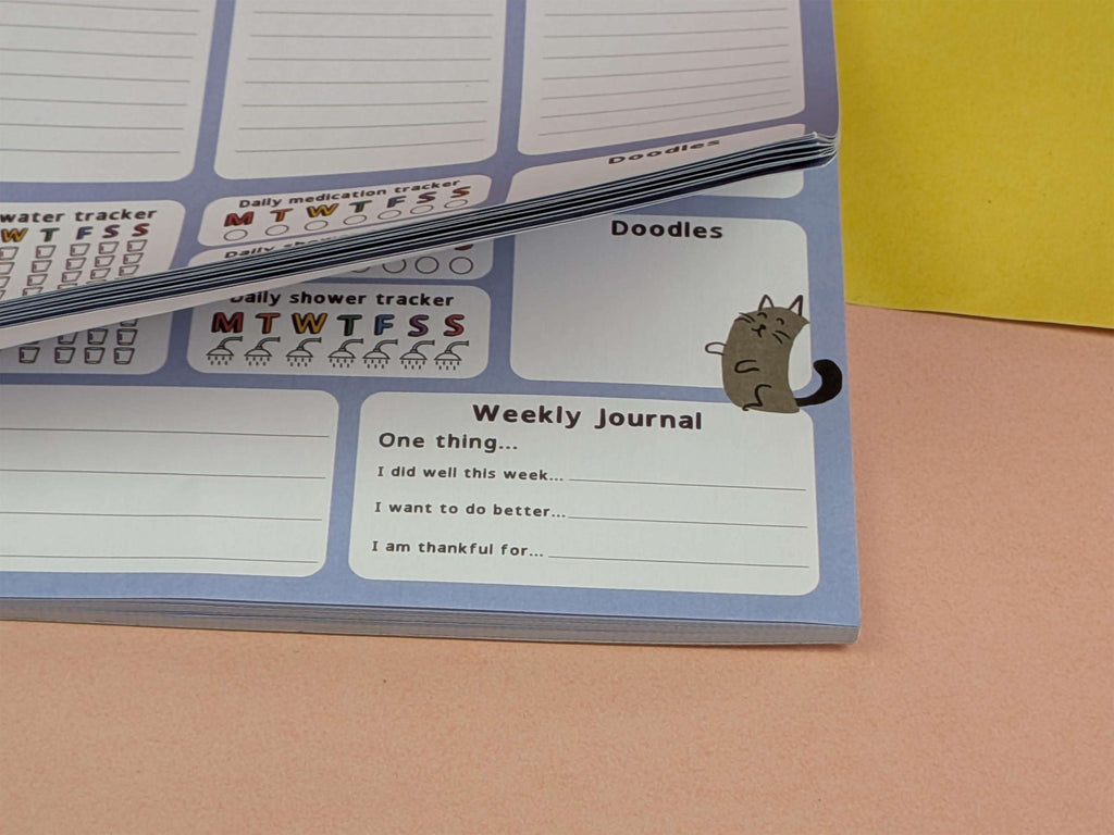 A4 Weekly planner desk pad - cats theme