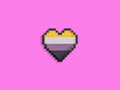 Non-binary flag pixel heart enamel pin