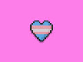 Trans flag pixel heart enamel pin