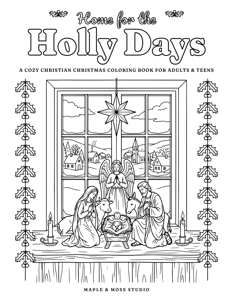 Home for the Holly Days – Digital Colouring Pack (XL) cover